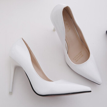 高跟鞋女细跟尖头性感夜场白色公主10cm百搭少女单鞋秋季2017新款