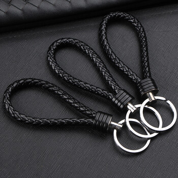 点缤 手工编织皮绳汽车钥匙扣钥匙圈男女士腰挂件钥匙链 创意礼物a1