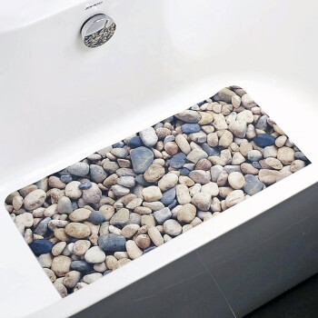 Janeouya创意鹅卵石纹PVC复合布浴室防滑垫卫生间淋浴止滑垫脚垫40x69cm