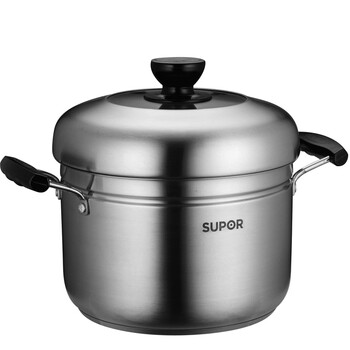 
                                                                                苏泊尔（SUPOR） 蒸锅复底304不锈钢锅蒸饺子锅 电磁炉明火通用单层小汤锅 24CM SZ24S1                