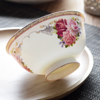 5英寸饭碗高足碗瓷碗小碗粥碗微波炉瓷器新品现代厨具 5英寸高脚碗