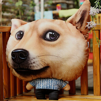 3d哈士奇暖捂手抱枕办公室靠垫二哈神烦狗午睡枕可放热水袋可插手