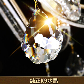 温漫发光水晶弯管欧式吊灯 奢华别墅复式楼客厅餐厅卧室水晶吊灯 7068 6头 直径700*高600mm