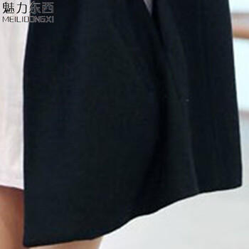 
                                        魅力东西蝙蝠袖短外套女装2017春季宽松短款上衣G7485 黑色 L                