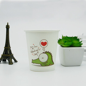 一次性卡通纸杯子批发整箱定做冷热杯加厚家用办公100只 鳄鱼纸杯 100