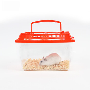 龟盒子 仓鼠运输小宠外带笼蜗牛 简易手提塑料盒 1_大号运输盒颜色