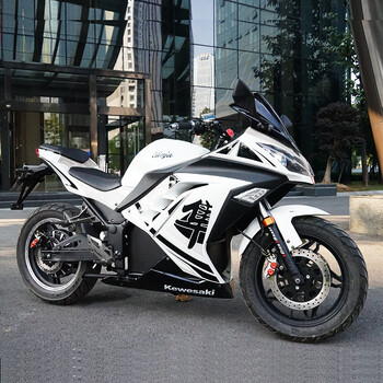 风感觉 小忍者电动摩托车跑车休闲踏板车地平线电动车趴赛 白色 2000w