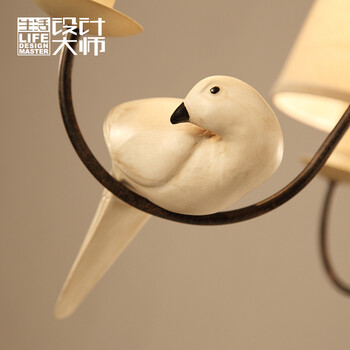 生活设计大师美式乡村吊灯客厅吊灯地中海创意餐厅灯咖啡厅6头小鸟吊灯