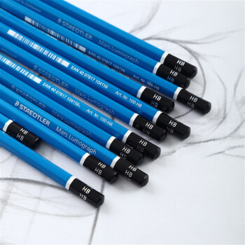 施德楼（STAEDTLER）HB素描铅笔 100经典蓝杆专业美术手绘速写专用初学者考试画画工具12支/盒