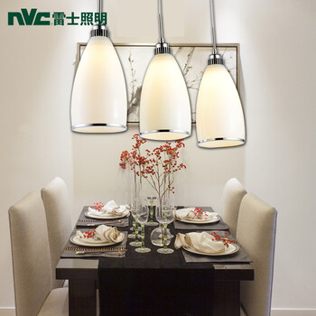
                                        雷士照明LED吊灯餐厅灯吊线灯三头单头灯具 现代简约创意 配LED3W黄光球泡3只                