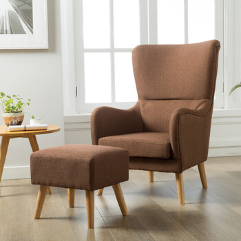 sy5北欧布艺单人沙发 现代简约客厅卧室高靠背小户型 老虎椅sn8953