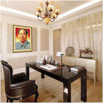皇家至尊蒙娜丽莎十字绣新款玄关走廊大幅沙发立体画立体绣中堂画3D系列画毛主席革命人物 3D丝线毛主席45*60厘米.