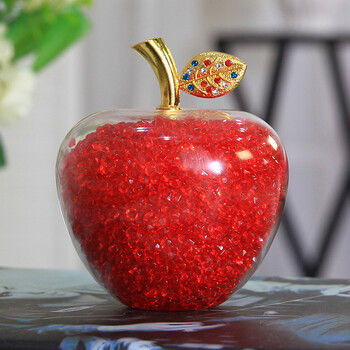 水晶苹果创意送女友男女生实用生日小礼品盒包装 红色大号单叶苹果