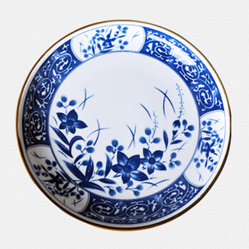 tntlove 青花瓷盘 釉下彩 餐盘 菜盘汤盘平盘 高温烧制 陶瓷盘 兰花