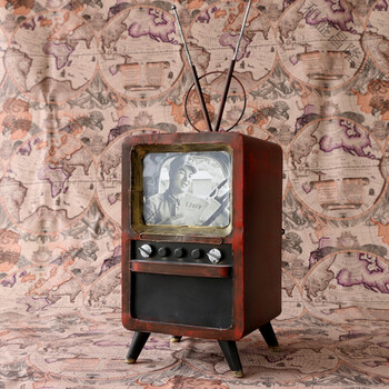 卓品佳 复古老式电视机红色模型 橱窗装饰品摆设 摄影道具 店铺陈列