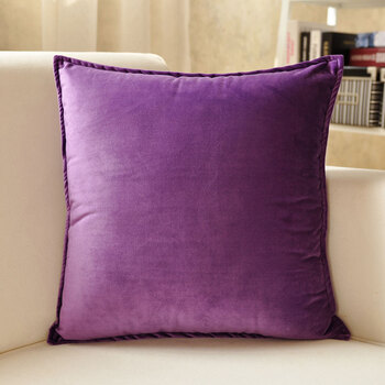 抱枕套床头靠垫办公室大靠枕腰枕垫枕头靠背汽车 黛紫色(飞边毛绒)