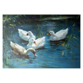 黄欣雨《戏水》  布面油画