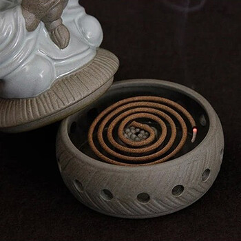 
                                        eyun熏香炉 线香塔香专用香薰炉 小僧陶瓷盘香炉 香炉                