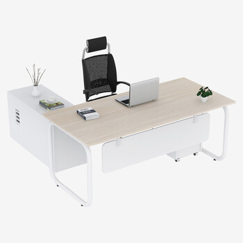 麦森maisen老板桌大班台经理办公桌1.6米枫木色桌+侧柜不含活动柜MS-JLZ-123