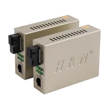 hkn 千兆单模单纤光纤收发器 外置电源 sc接口 光电转换器 1对 hk-sg