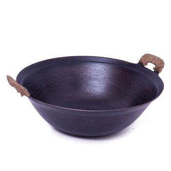 老式加深双耳炒锅生铁无涂层家用加厚铸铁炒菜锅圆底燃气老铁锅炖 42