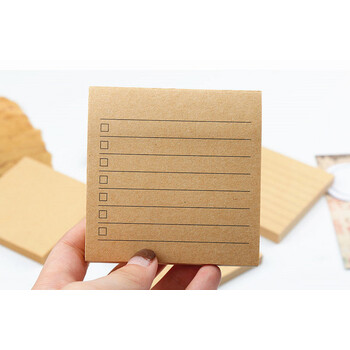 复古牛皮纸横线记事贴n次贴便签本便利贴 80张 记事款