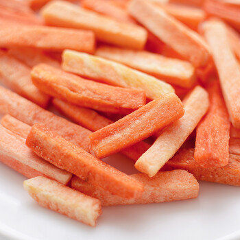 骁熊 酥脆即食蔬菜干脱水儿童零食胡萝卜条 70克*4罐装