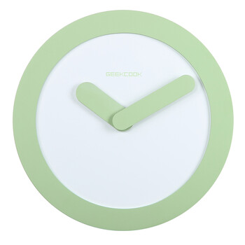 
                                        GeekCook时尚圆形挂钟 客厅办公实木钟表 现代简约石英钟挂表 大气灰                