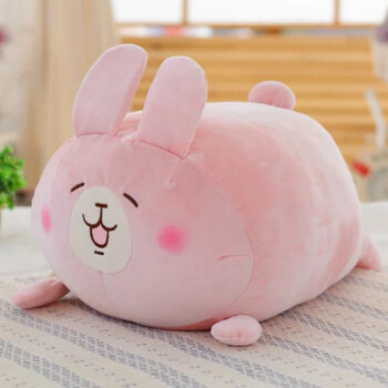可爱小鸡公仔毛绒玩具抱枕礼物圣诞礼品羽绒棉 动漫周边 粉色可妮兔