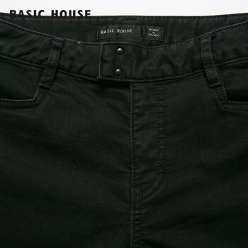 Basic House/百家好流行新款热裤衣纯色韩版牛仔裤HODP721E 黑色/BK 160/64A/M