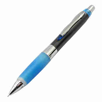 三菱uni 软握手0.5MM自动铅笔 活动铅笔M5-618GG/617GG/858GG选 M5-618GG黑色杆蓝色握手(摇摇出铅）