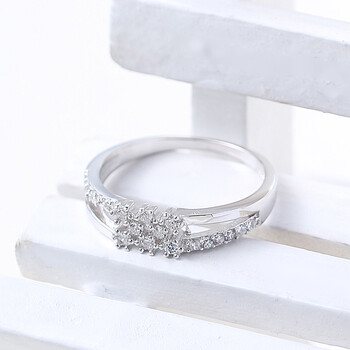 歌兰蒂斯 s925纯银戒指 女施华洛世奇锆石单戒时尚