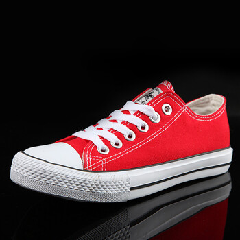 美奇匡威 经典款低帮帆布鞋 情侣鞋平底鞋 红色低帮 42男标准