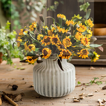仿真花太阳花假花向日葵花束花艺摆件黄色雏菊客厅家居装饰花套装