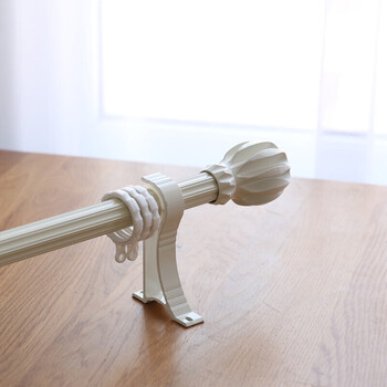 bear家纺孔硕加厚铝合金纳米静音窗帘杆单杆双杆窗帘配件罗马杆 白色