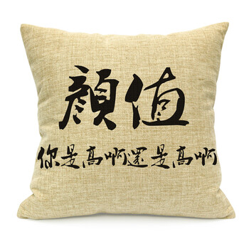 
                                        土豪 我们做朋友吧系列 棉麻抱枕 靠枕 沙发抱枕 办公室午睡靠枕 (不含芯)颜值 45cm*45cm不含芯                