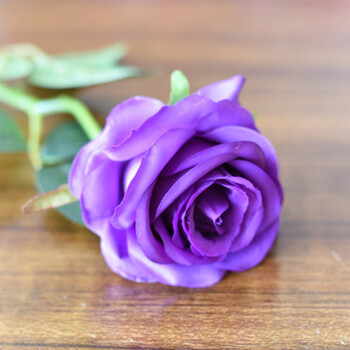 支高仿真玫瑰花塑料客厅假花婚庆室内装饰家居花艺花卉花瓶套装 紫色