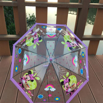 透明儿童雨伞 男孩女孩卡通动漫小学生雨伞 透明卡通小米(适合4-10岁)