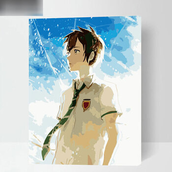 diy数字油画客厅卡通动漫人物情侣手绘填色装饰画居家装软饰简约现代