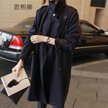 2014春秋装新款女装韩国休闲中长款宽松风衣女式外套大衣8963 卡其色 M