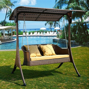 骁熊 室外秋千庭院欧式花园单人乡村家用双人经济型蓝别墅户外吊椅