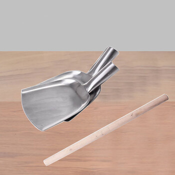 不锈钢大铲头 磨砂锅铲头 木柄大锅铲 加厚大号食堂餐厅烹饪铲 18cm