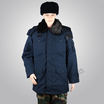 全新藏青作训大衣 海迷彩训练大衣冬季保暖户外防寒军大衣男 海蓝 175