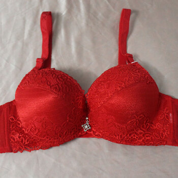 小胸平胸显大显乳沟 超聚拢加厚女士内衣 3565红色 80b