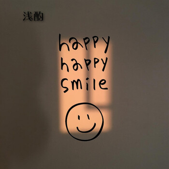 浅酌日韩风简约贴纸 墙贴北欧风 服装店咖啡店装饰happy笑脸 happy