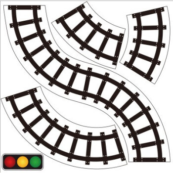 交通場景玩具馬路車道膠帶兒童diy粘貼軌道情景貼紙 鐵路彎道