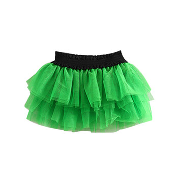 家族夏装韩版公主裙短裙女童童装宝宝儿童半身裙纱裙裙子qz0780 绿色