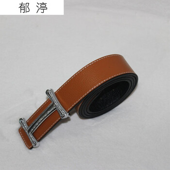 韩菲莱*两面牛工字型平滑扣男士腰带 男士时装带 土黄