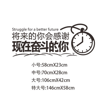 
                                        公司墙贴文化墙办公励志企业文化标语口号寝室宿舍教室将来的你 ZYVA-633L-NA大号                