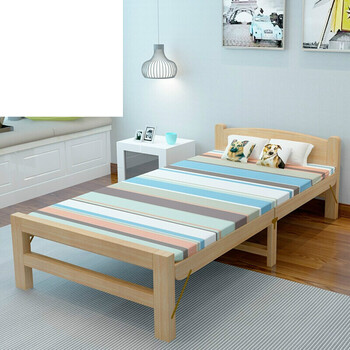 折叠床单人床简易实木午休床午睡家用木板经济型双人松木小床 镂空式